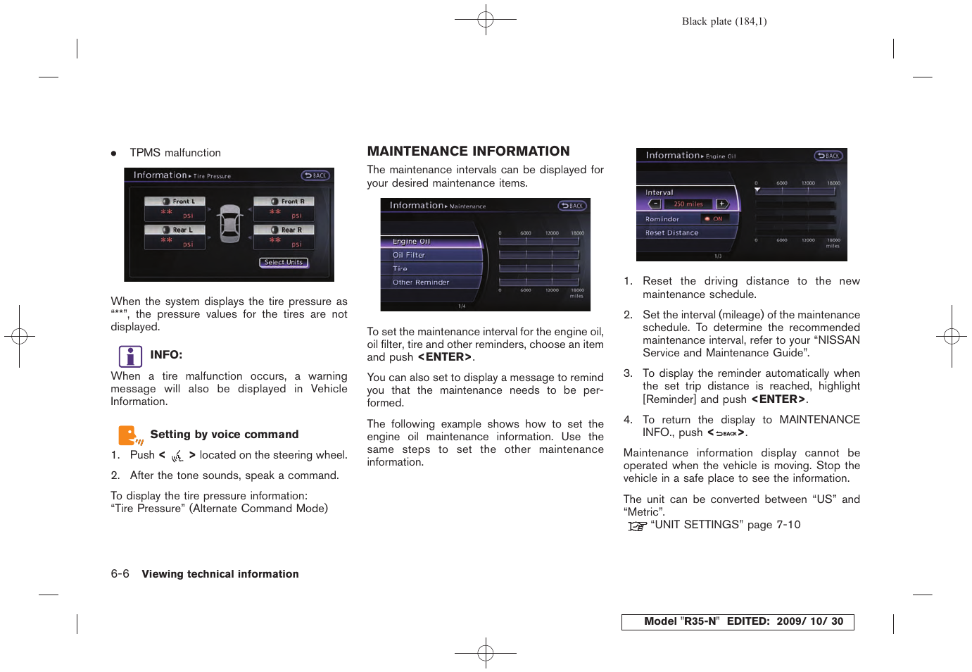 Maintenance information -6 | NISSAN 2011 GT R - Multi Function Display Owner's Manual User Manual | Page 180 / 312