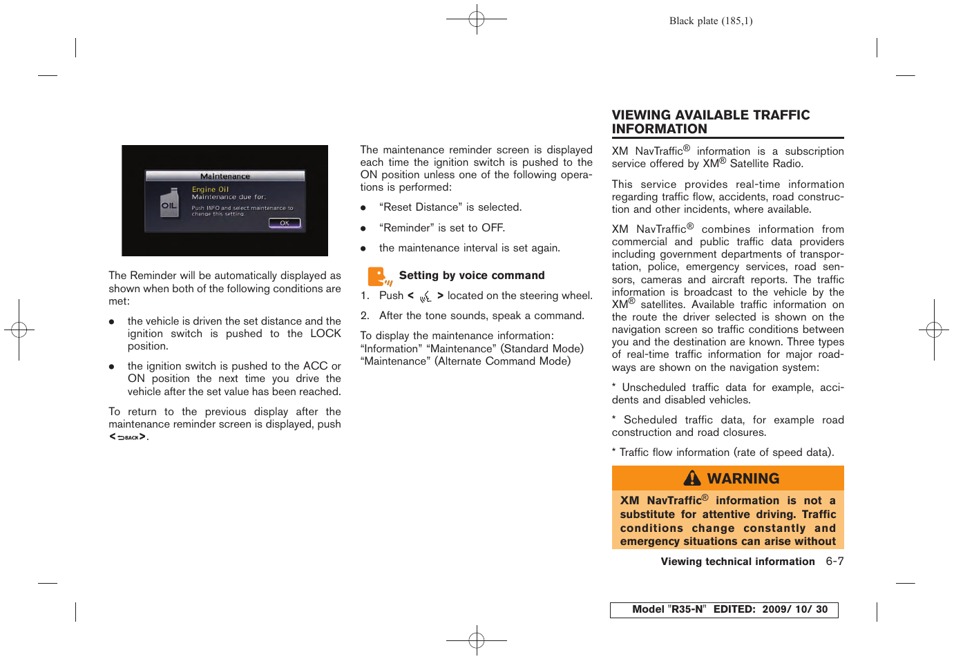 Viewing available traffic information -7 | NISSAN 2011 GT R - Multi Function Display Owner's Manual User Manual | Page 181 / 312