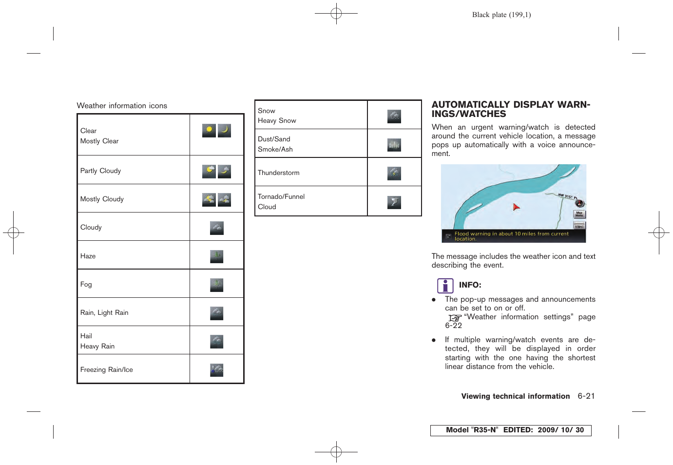 Automatically display warnings/watches -21 | NISSAN 2011 GT R - Multi Function Display Owner's Manual User Manual | Page 195 / 312