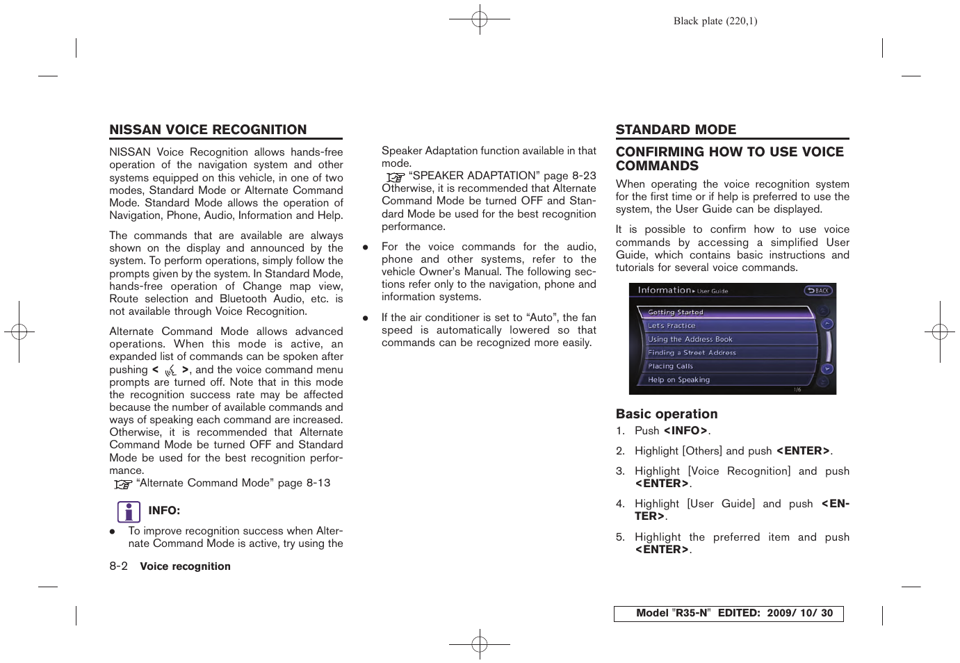 Nissan voice recognition -2 standard mode -2, Confirming how to use voice commands -2 | NISSAN 2011 GT R - Multi Function Display Owner's Manual User Manual | Page 214 / 312