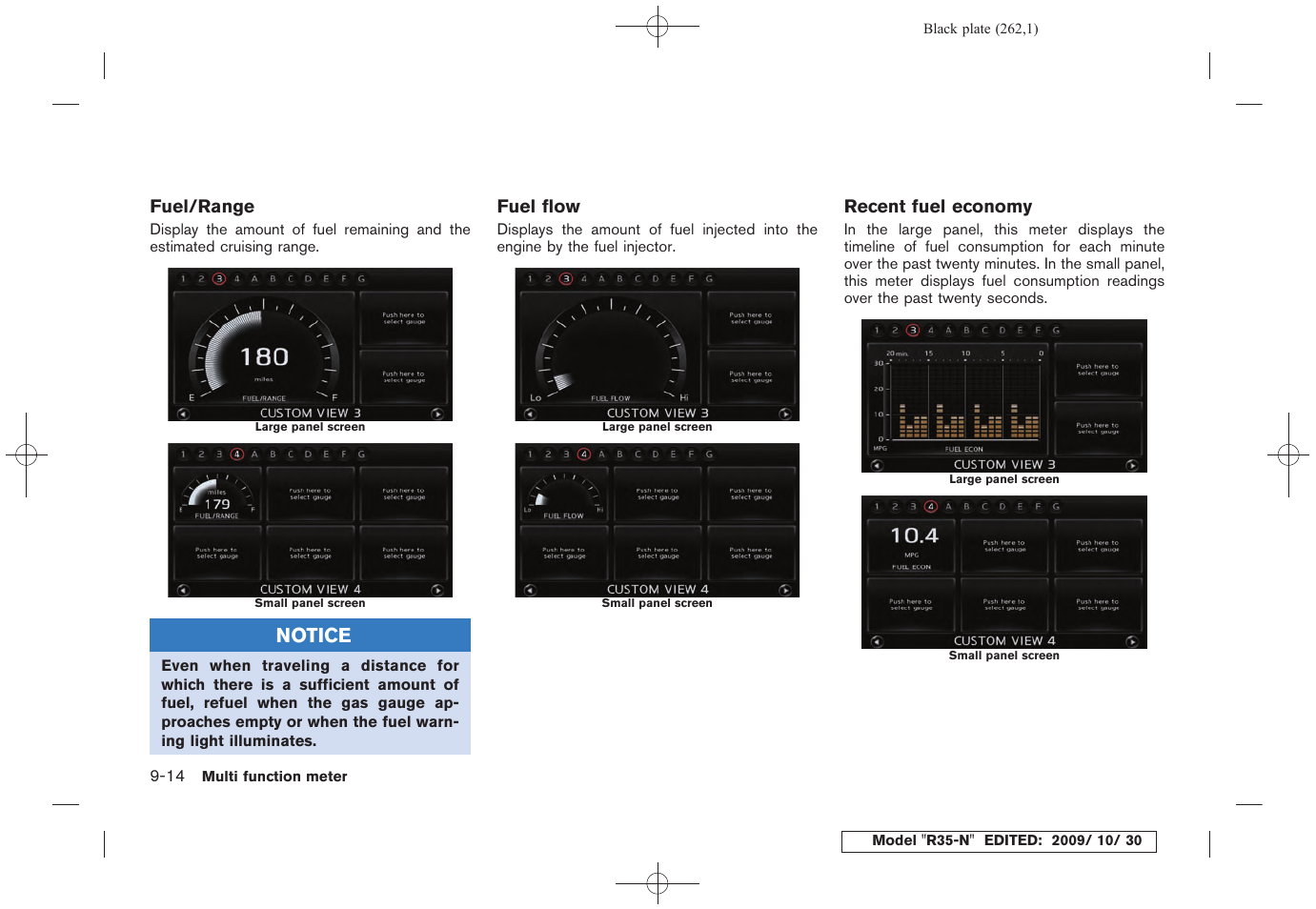Notice | NISSAN 2011 GT R - Multi Function Display Owner's Manual User Manual | Page 256 / 312