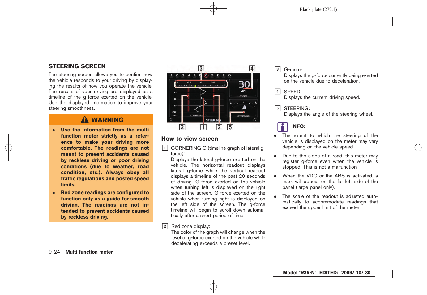 Steering screen -24 | NISSAN 2011 GT R - Multi Function Display Owner's Manual User Manual | Page 266 / 312