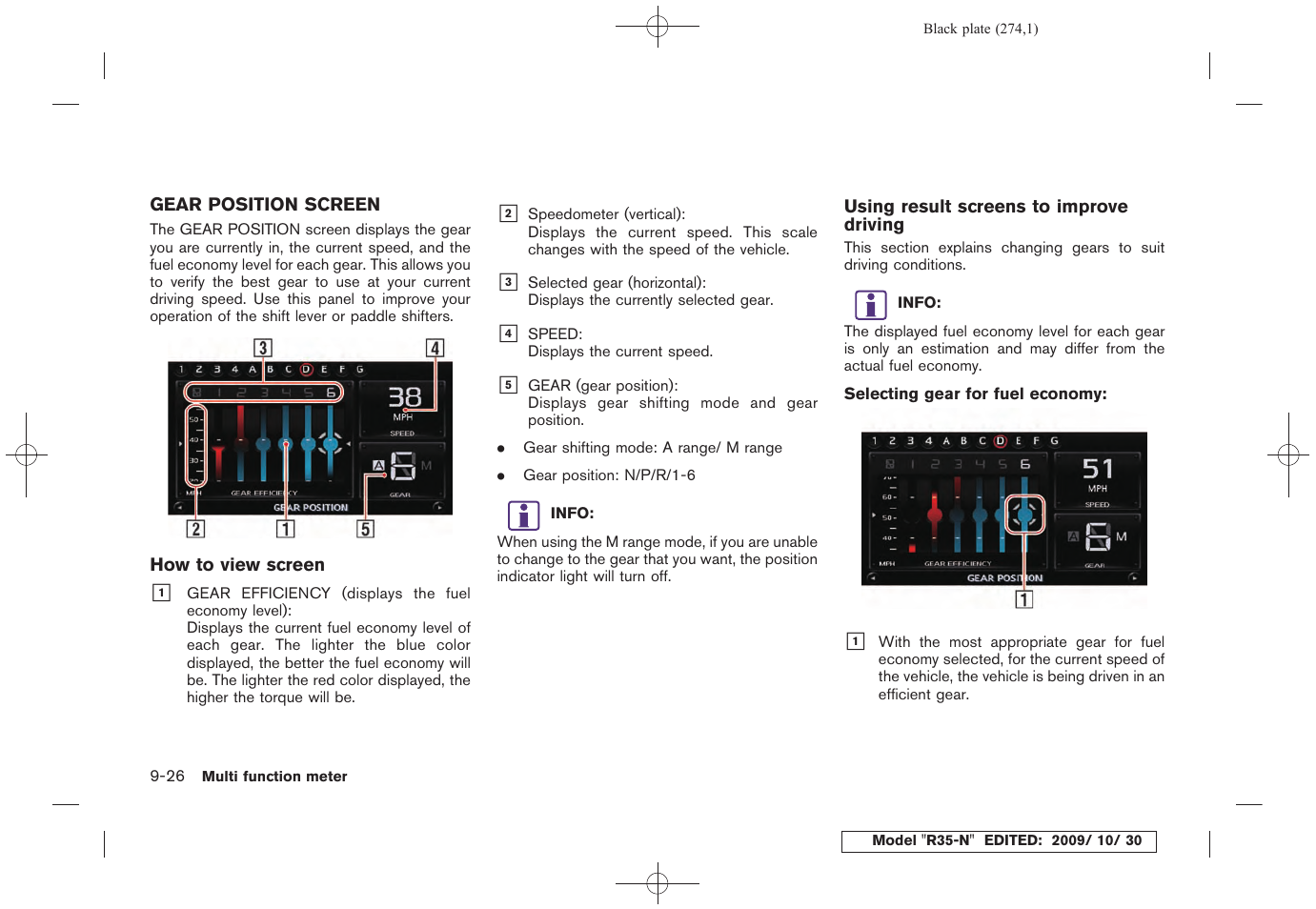 Gear position screen -26 | NISSAN 2011 GT R - Multi Function Display Owner's Manual User Manual | Page 268 / 312