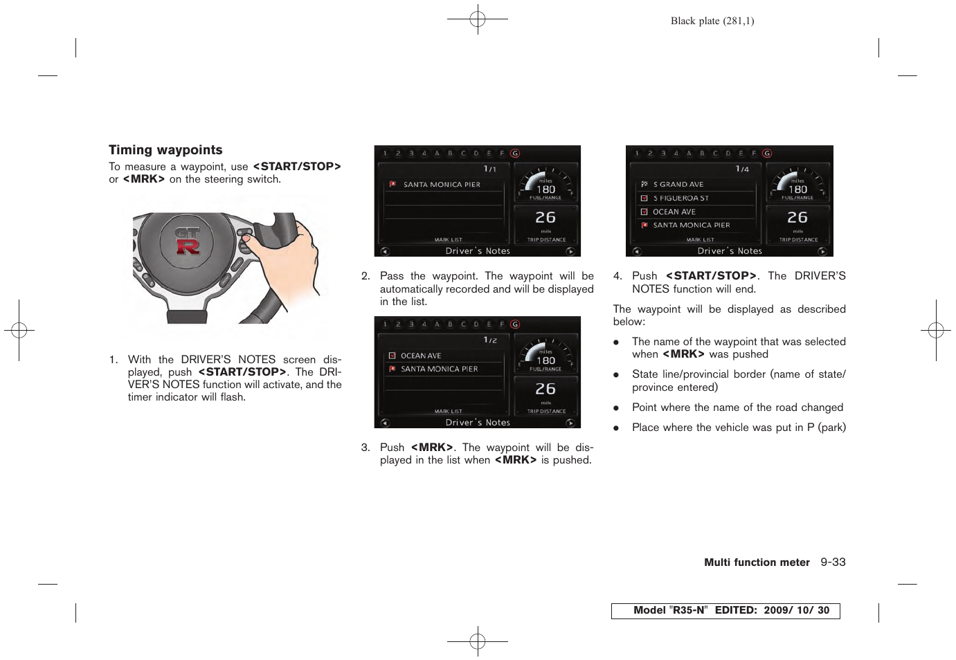 NISSAN 2011 GT R - Multi Function Display Owner's Manual User Manual | Page 275 / 312