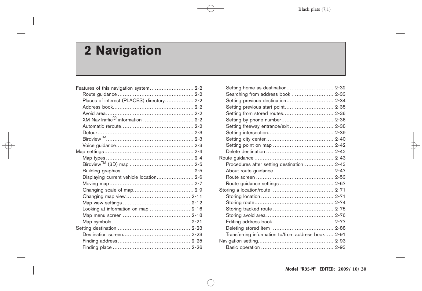 Navigation, 2 navigation | NISSAN 2011 GT R - Multi Function Display Owner's Manual User Manual | Page 28 / 312