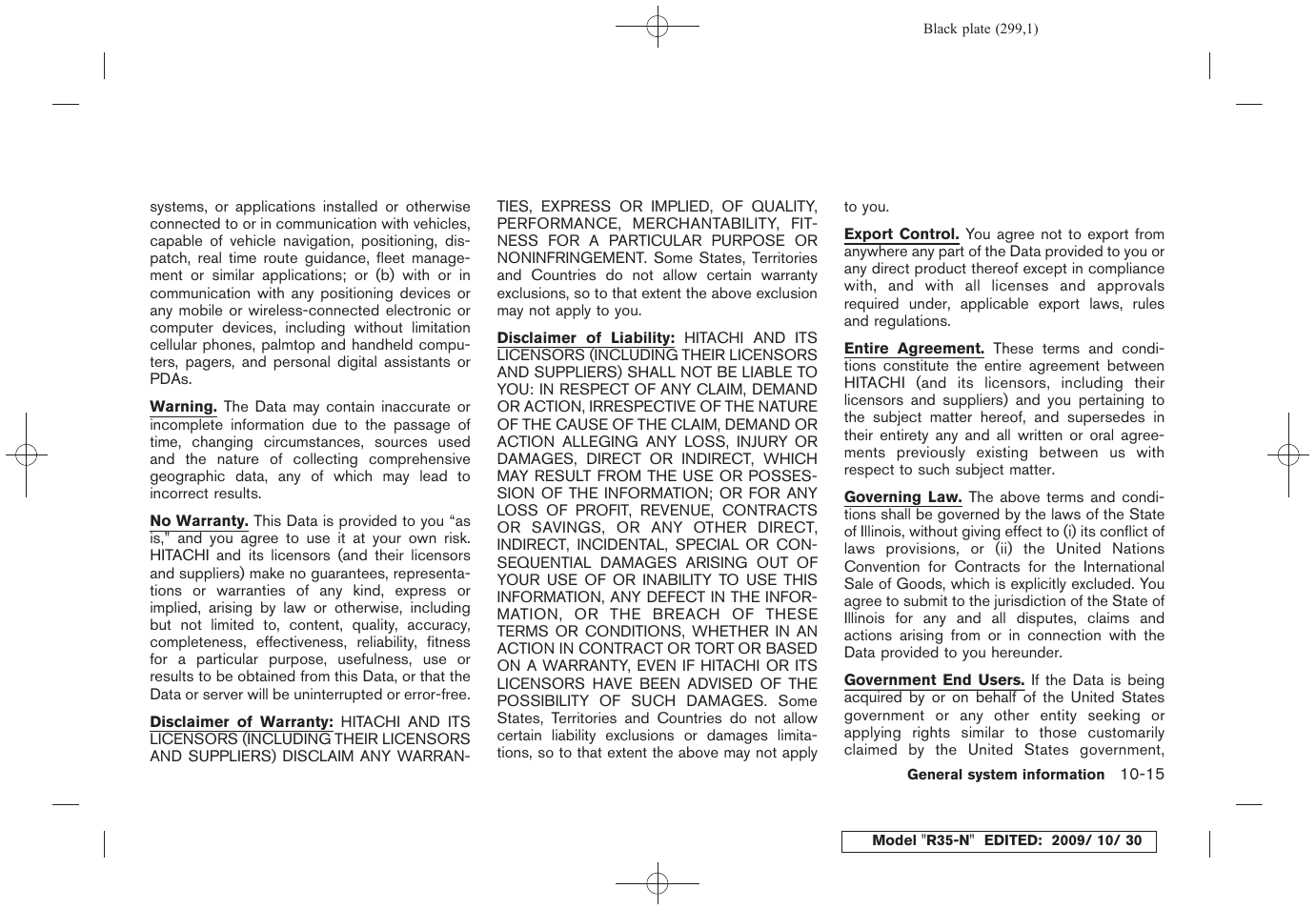NISSAN 2011 GT R - Multi Function Display Owner's Manual User Manual | Page 293 / 312
