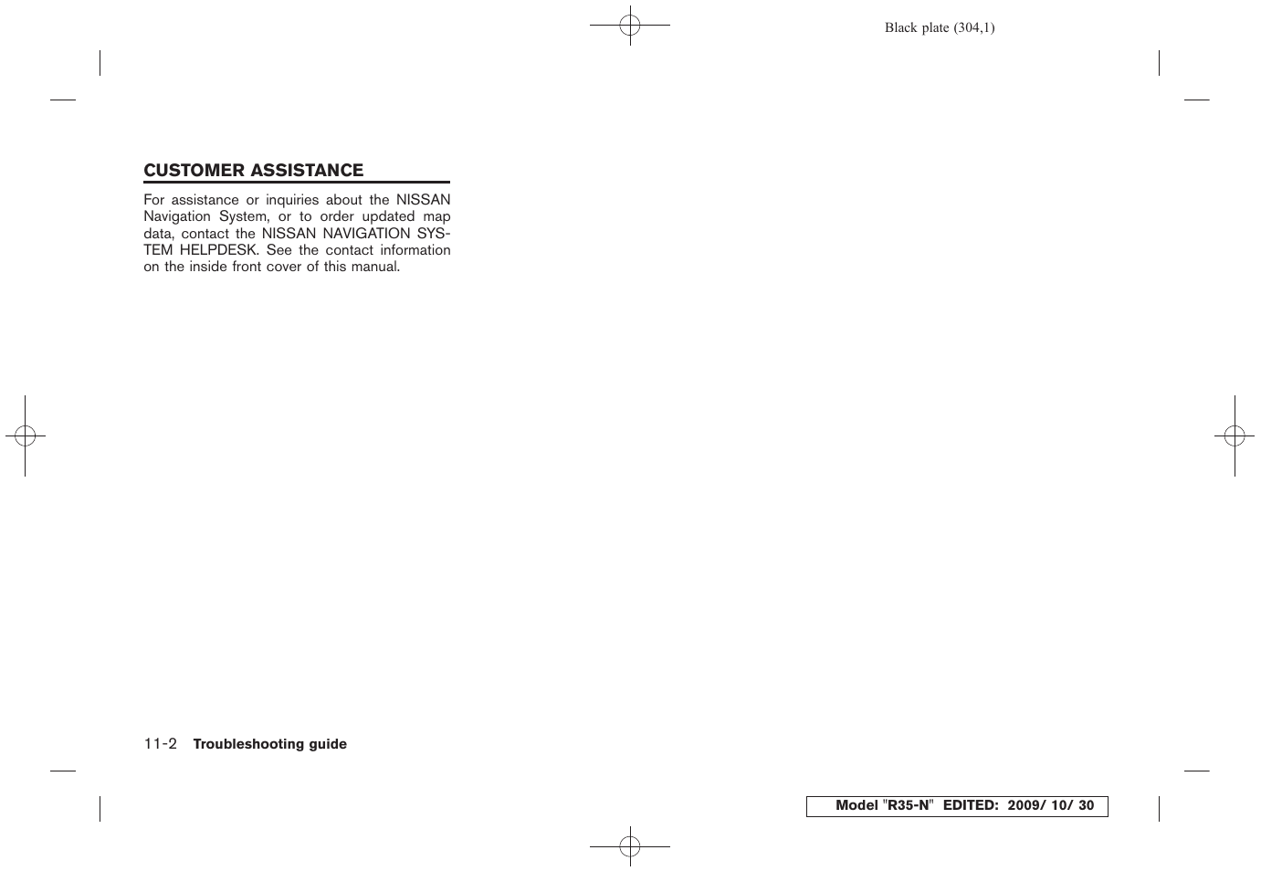 Customer assistance -2 | NISSAN 2011 GT R - Multi Function Display Owner's Manual User Manual | Page 298 / 312