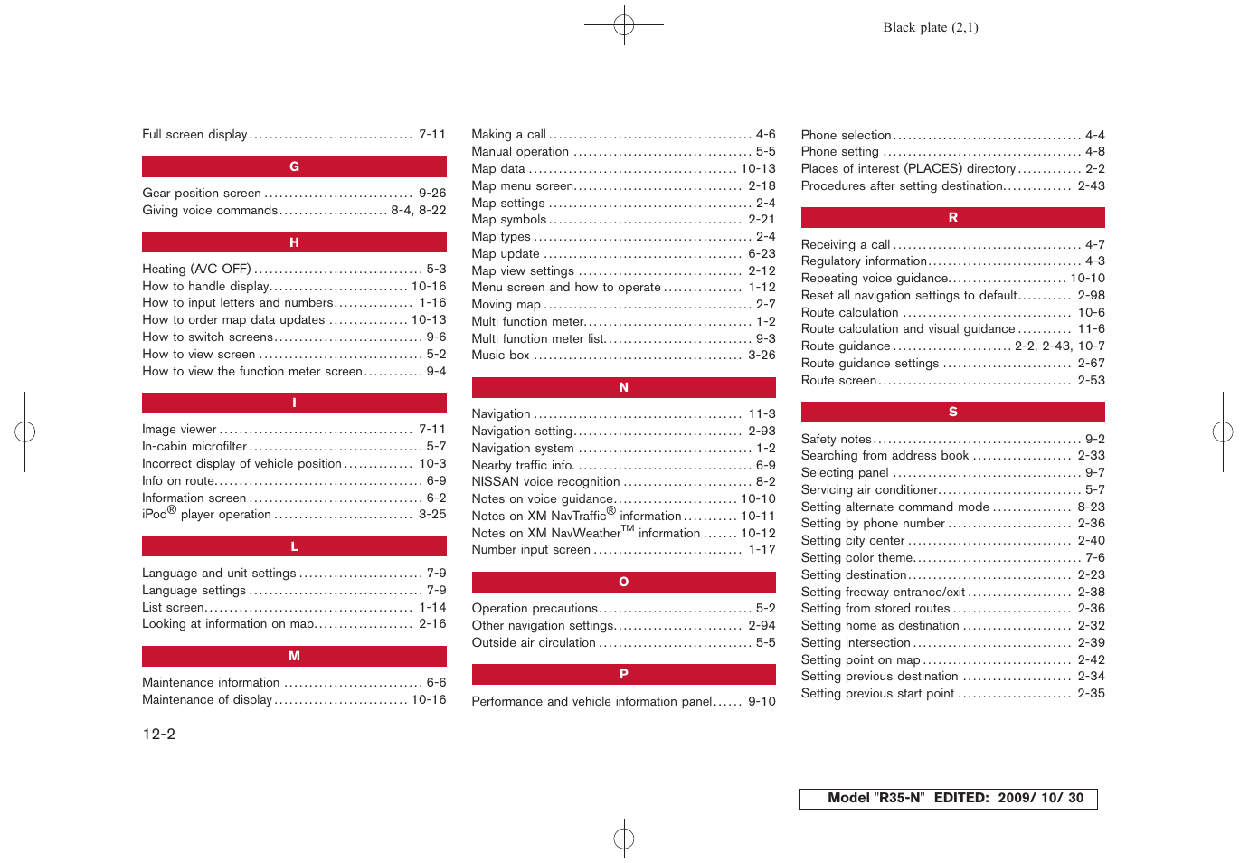 NISSAN 2011 GT R - Multi Function Display Owner's Manual User Manual | Page 310 / 312