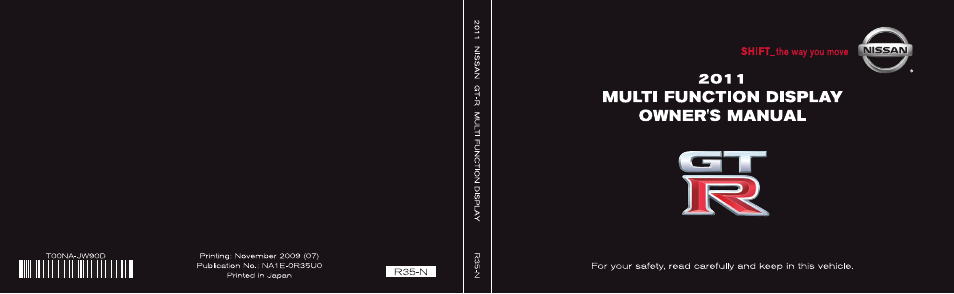 NISSAN 2011 GT R - Multi Function Display Owner's Manual User Manual | Page 312 / 312