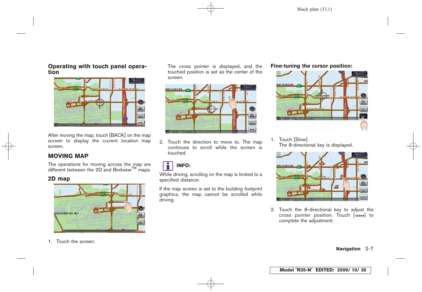 Moving map -7 | NISSAN 2011 GT R - Multi Function Display Owner's Manual User Manual | Page 35 / 312