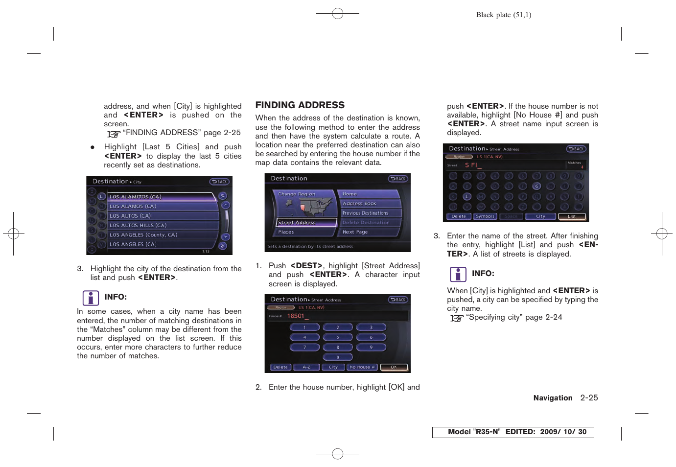 Finding address -25 | NISSAN 2011 GT R - Multi Function Display Owner's Manual User Manual | Page 53 / 312