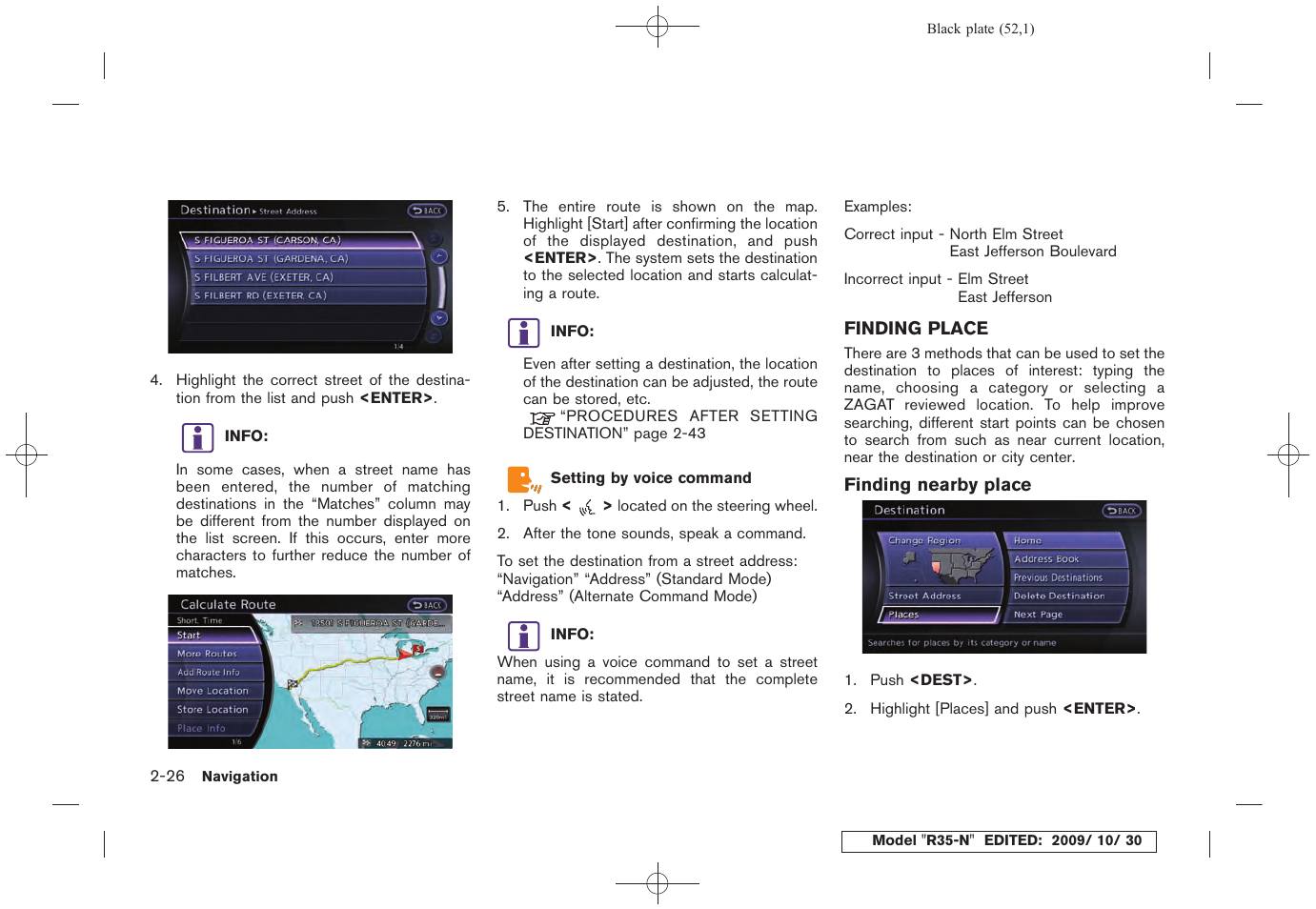 Finding place -26 | NISSAN 2011 GT R - Multi Function Display Owner's Manual User Manual | Page 54 / 312