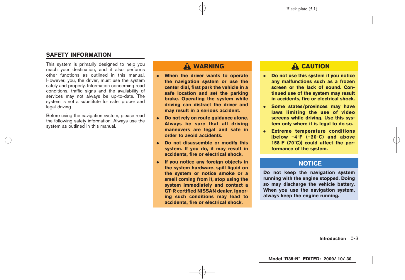 Safety information -3 | NISSAN 2011 GT R - Multi Function Display Owner's Manual User Manual | Page 7 / 312