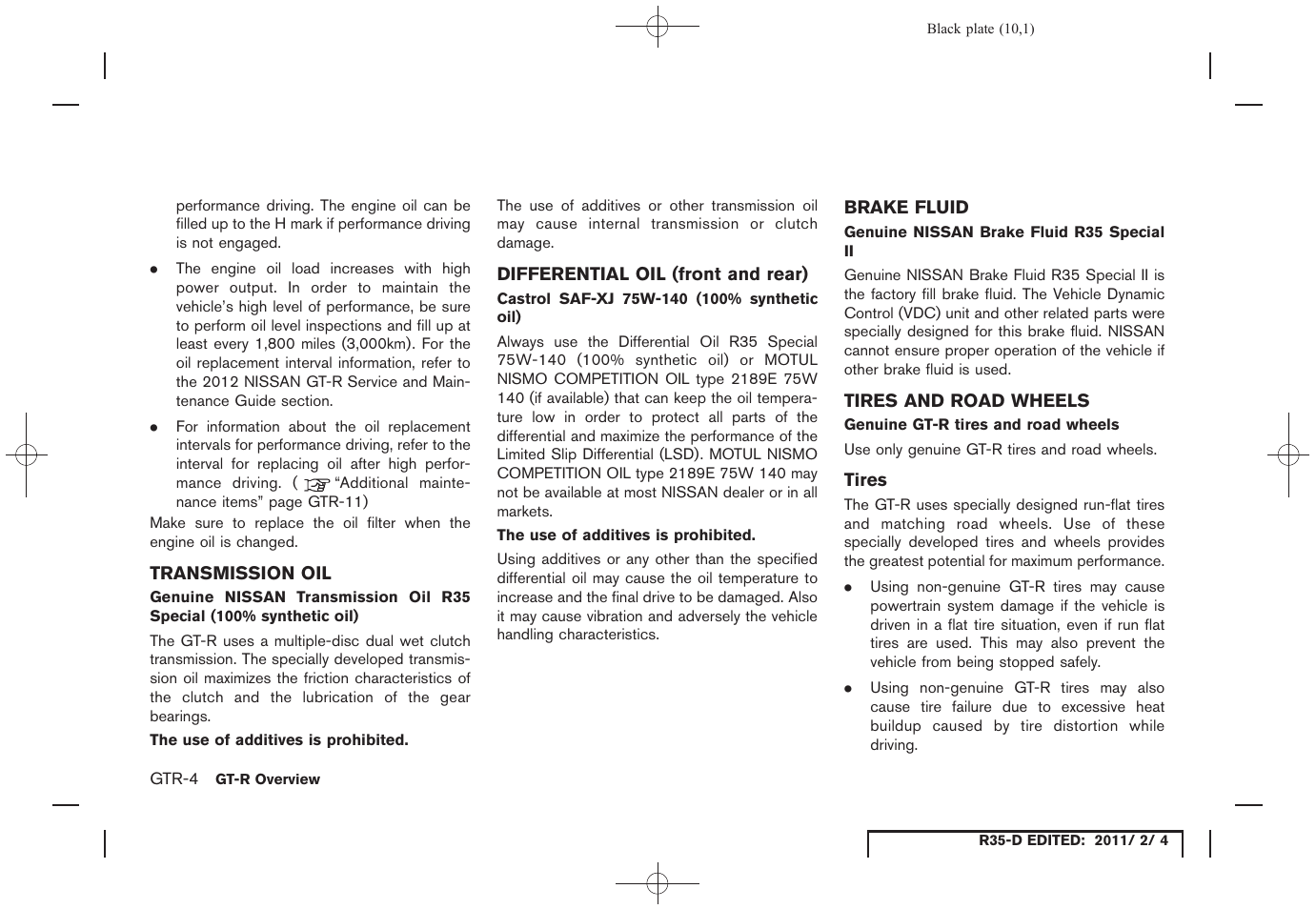 NISSAN 2012 GT R - Owner's Manual User Manual | Page 11 / 346