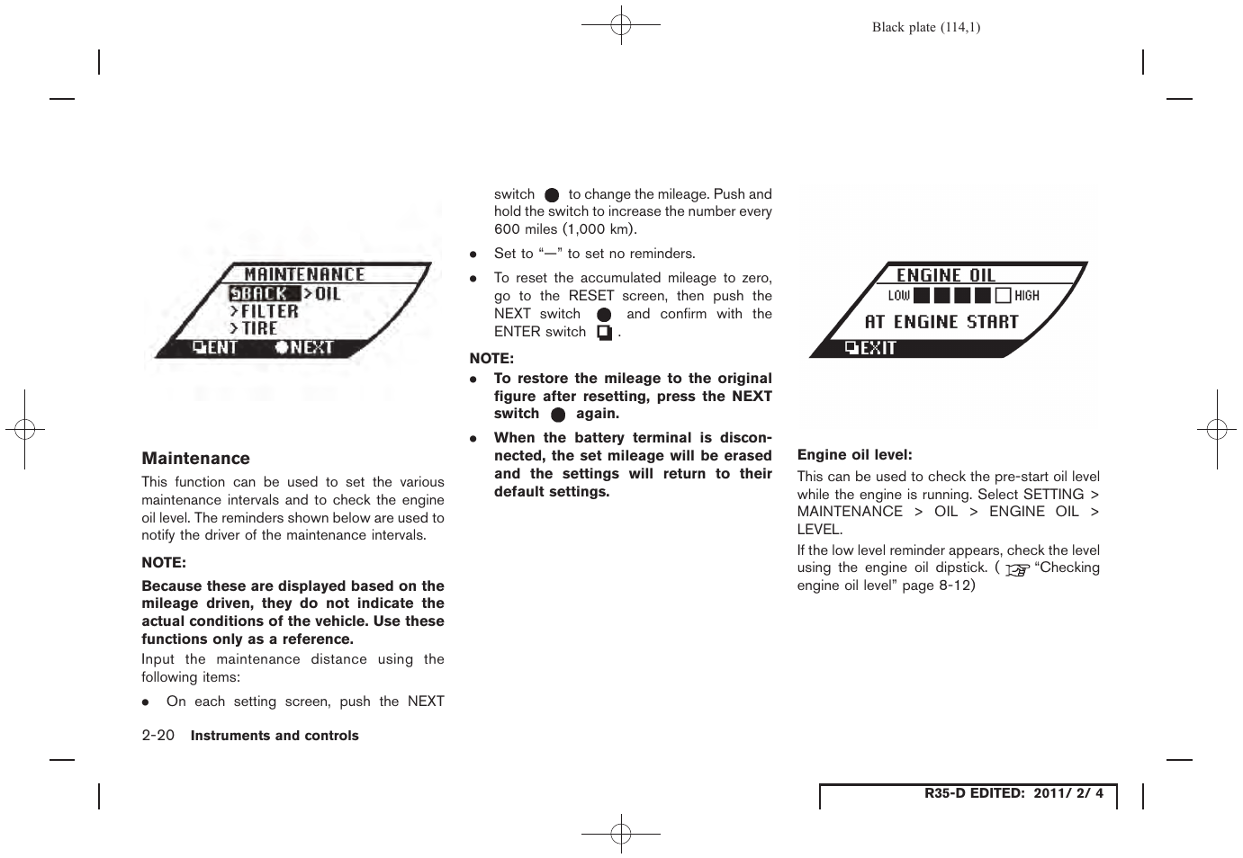 NISSAN 2012 GT R - Owner's Manual User Manual | Page 115 / 346