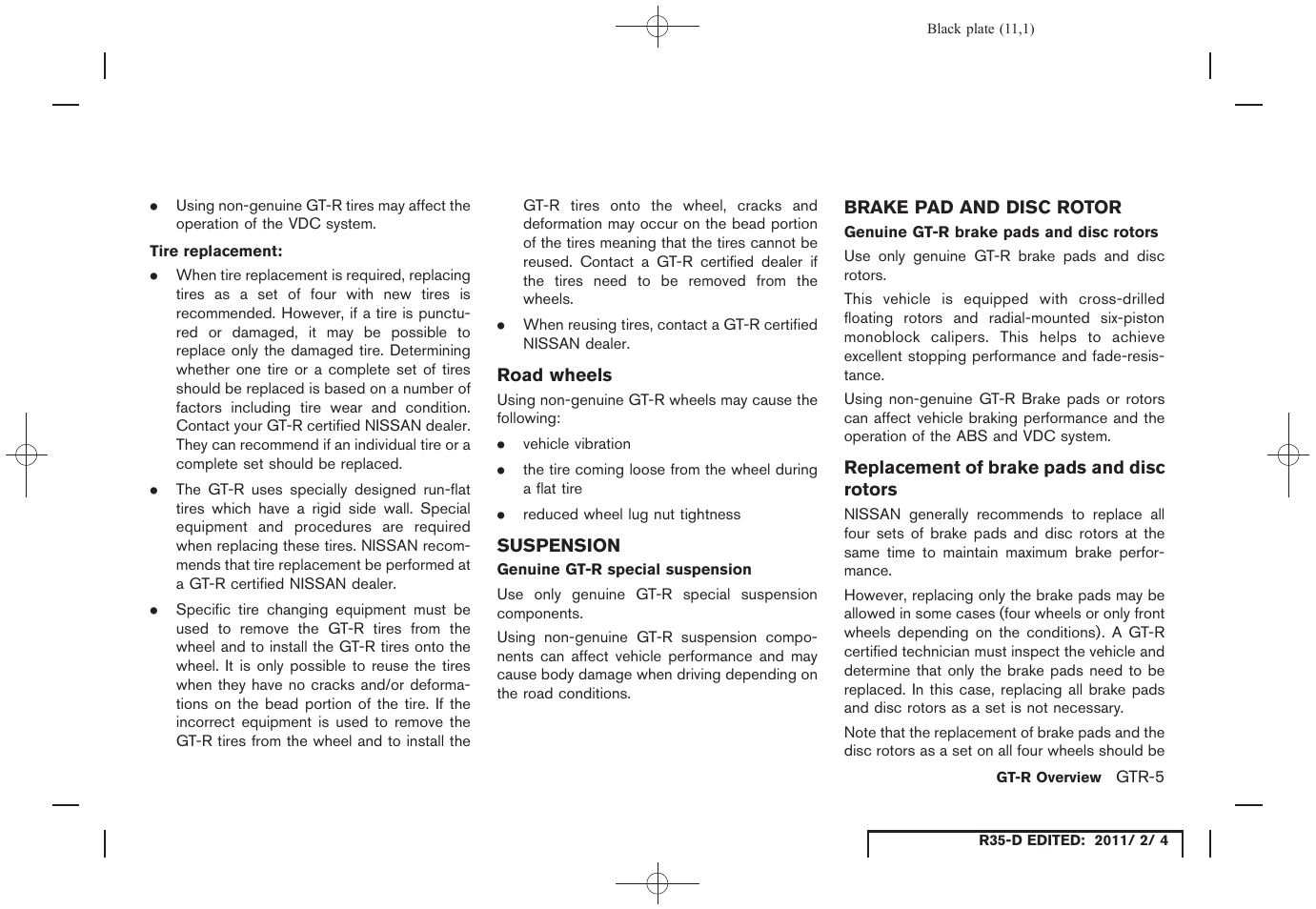 NISSAN 2012 GT R - Owner's Manual User Manual | Page 12 / 346