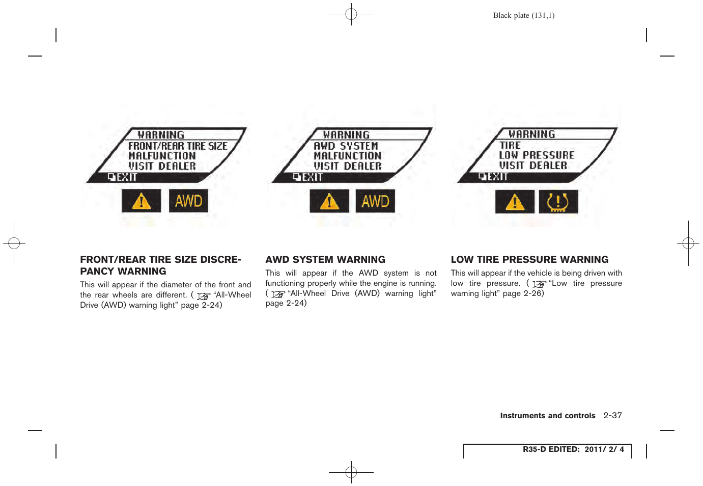 NISSAN 2012 GT R - Owner's Manual User Manual | Page 132 / 346