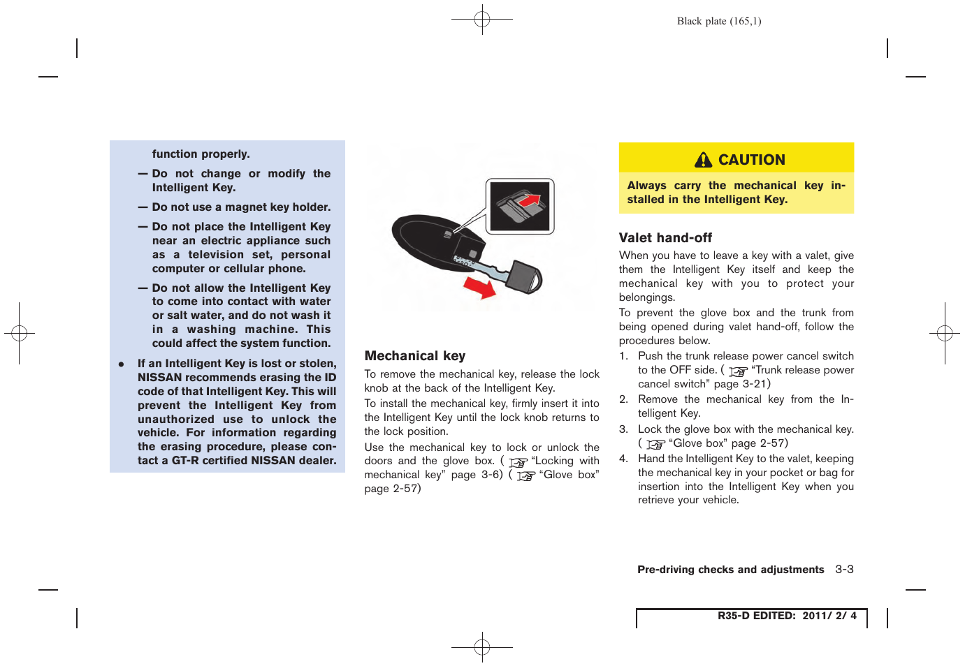 NISSAN 2012 GT R - Owner's Manual User Manual | Page 164 / 346