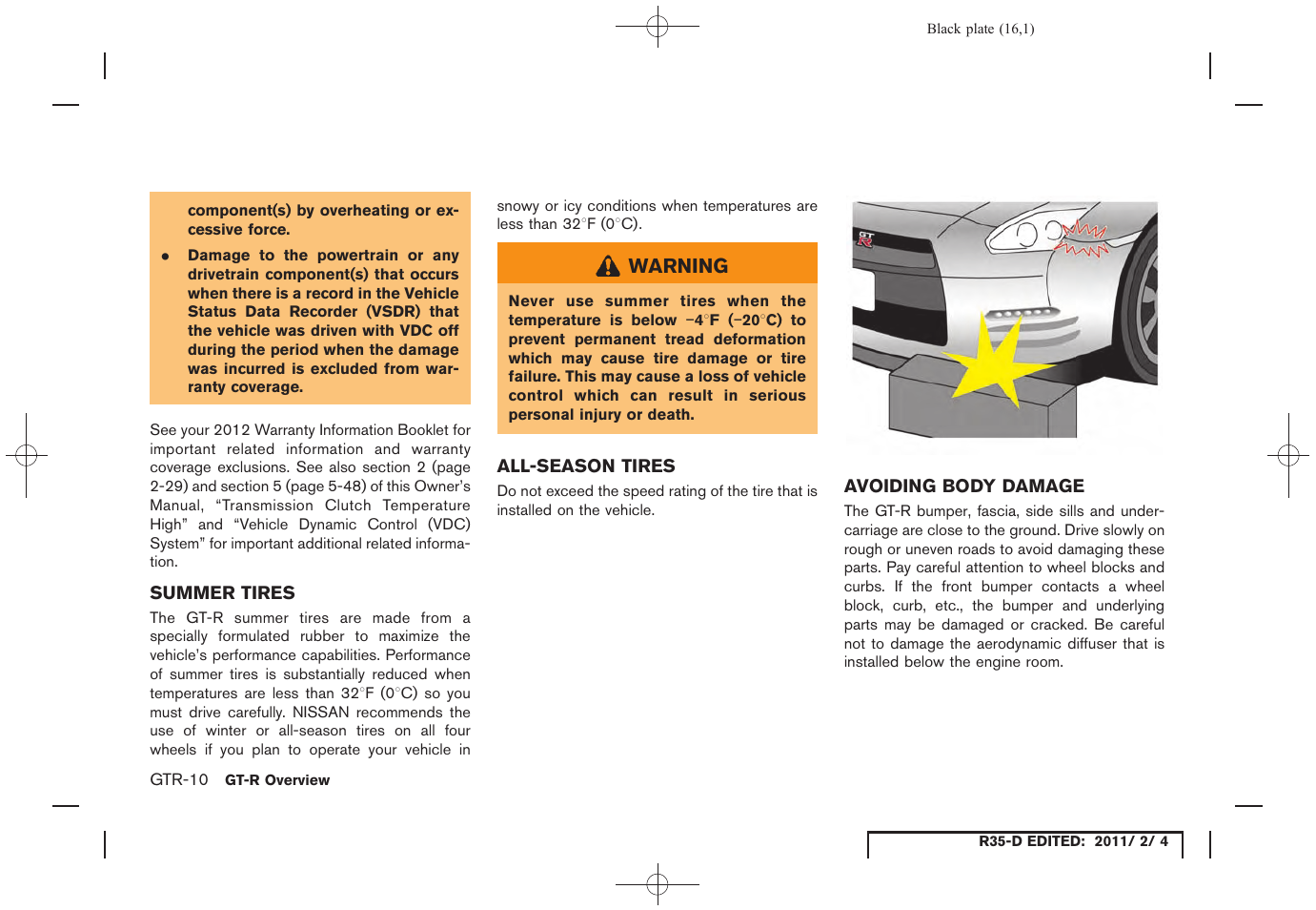 NISSAN 2012 GT R - Owner's Manual User Manual | Page 17 / 346