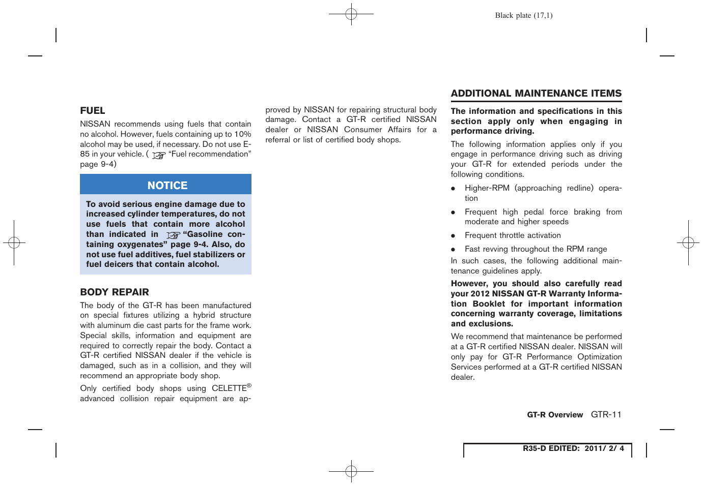 NISSAN 2012 GT R - Owner's Manual User Manual | Page 18 / 346