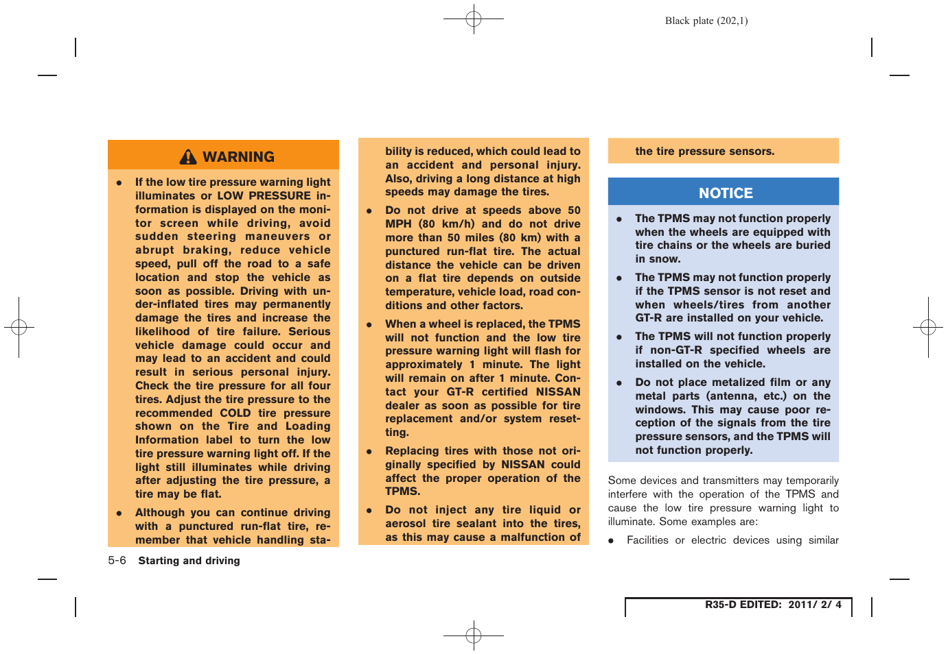 NISSAN 2012 GT R - Owner's Manual User Manual | Page 199 / 346
