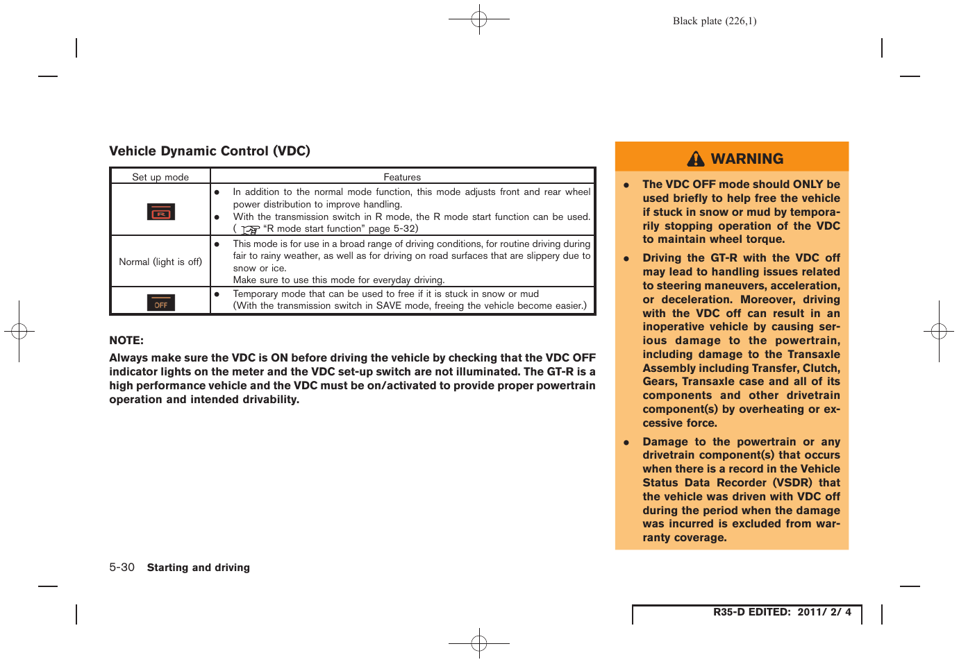 NISSAN 2012 GT R - Owner's Manual User Manual | Page 223 / 346