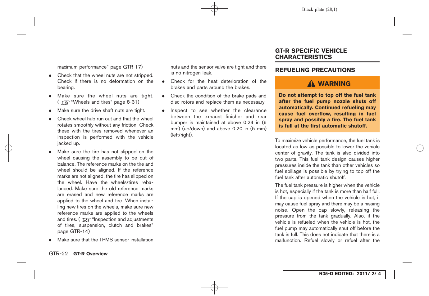 NISSAN 2012 GT R - Owner's Manual User Manual | Page 29 / 346