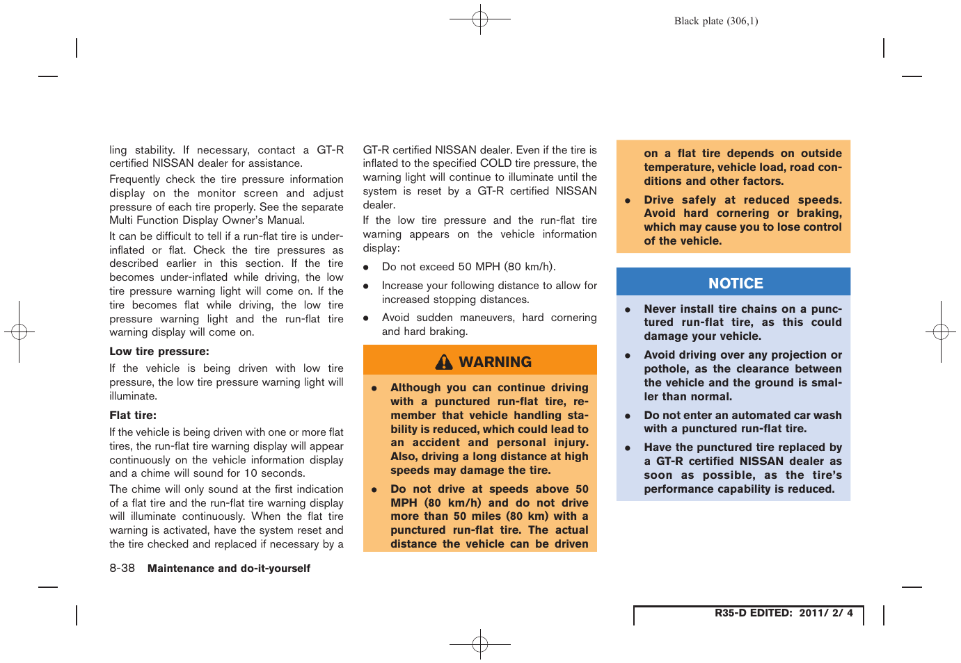 NISSAN 2012 GT R - Owner's Manual User Manual | Page 303 / 346