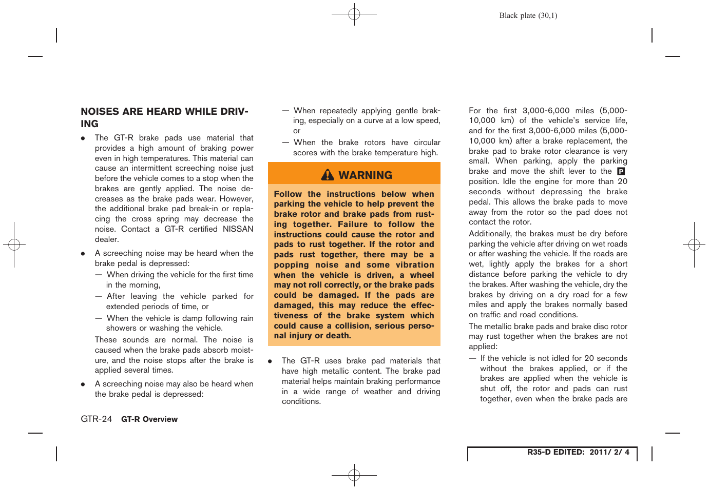 NISSAN 2012 GT R - Owner's Manual User Manual | Page 31 / 346