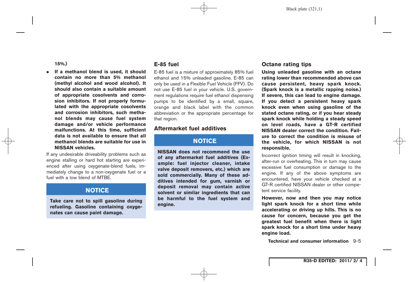 NISSAN 2012 GT R - Owner's Manual User Manual | Page 316 / 346