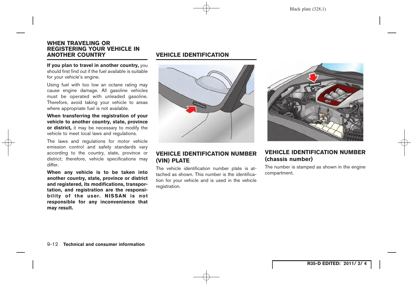 NISSAN 2012 GT R - Owner's Manual User Manual | Page 323 / 346