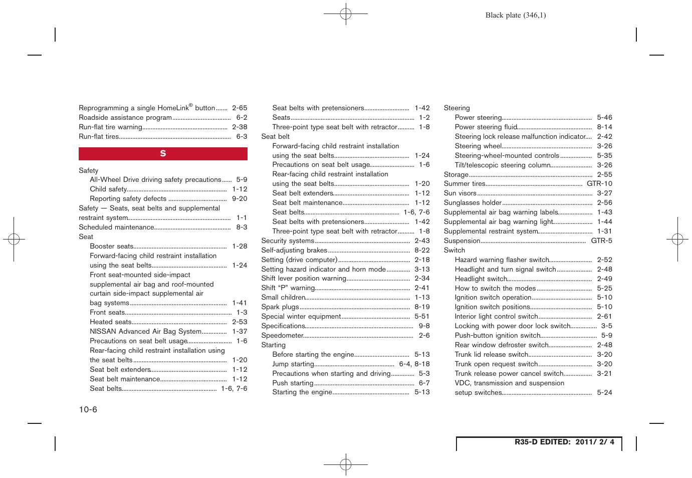 NISSAN 2012 GT R - Owner's Manual User Manual | Page 341 / 346