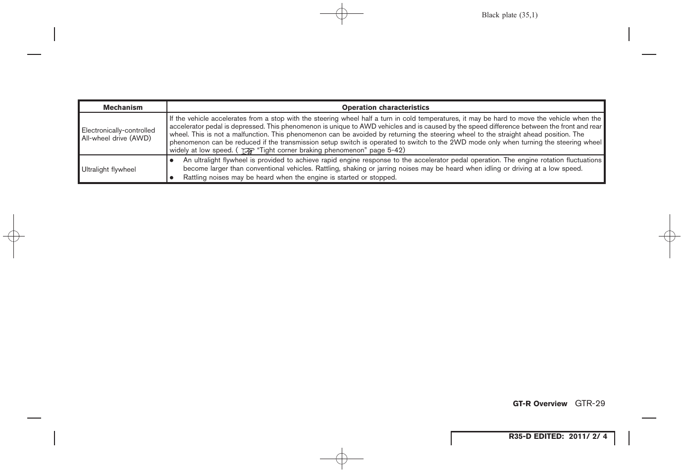NISSAN 2012 GT R - Owner's Manual User Manual | Page 36 / 346