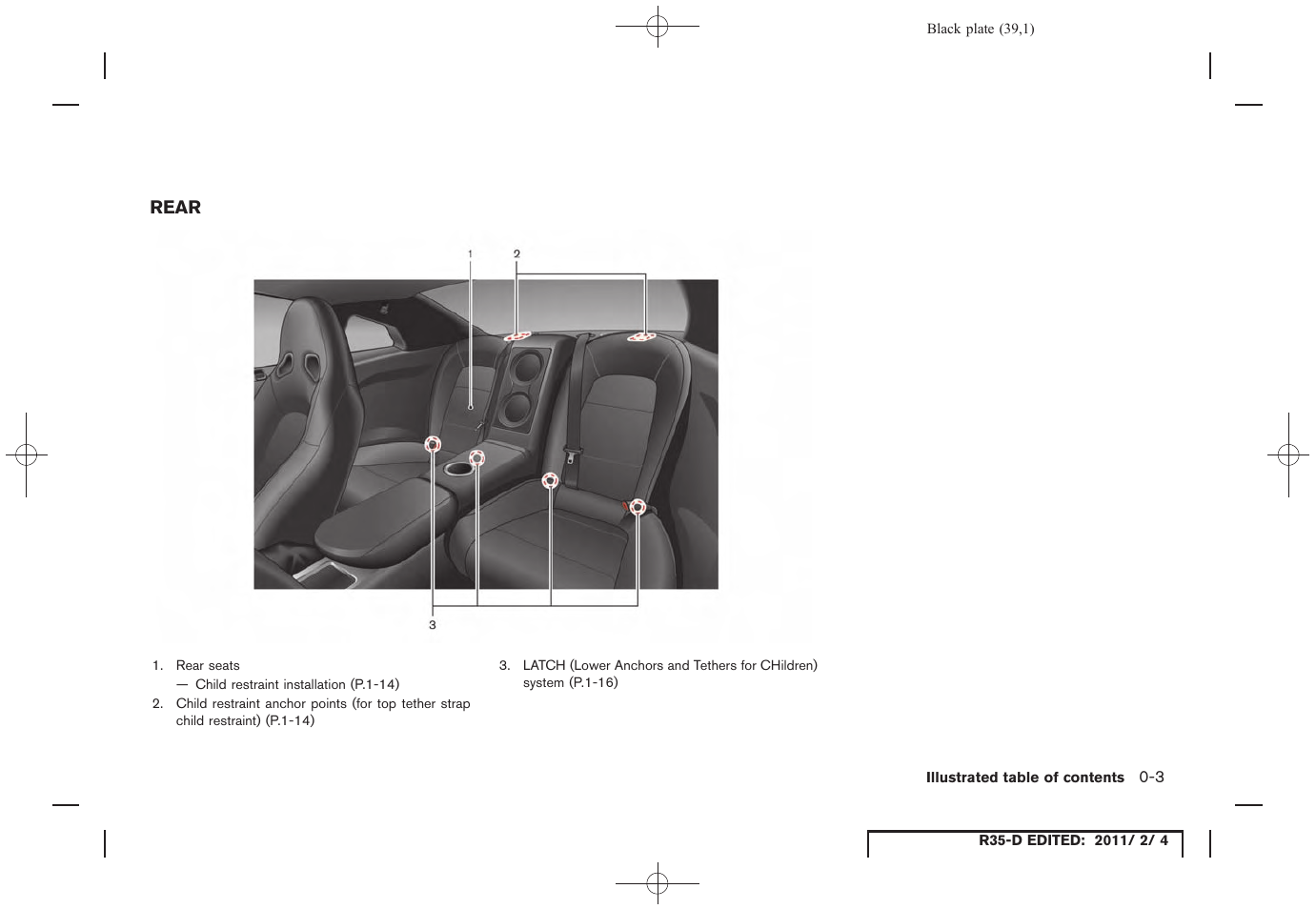Rear -3 | NISSAN 2012 GT R - Owner's Manual User Manual | Page 40 / 346