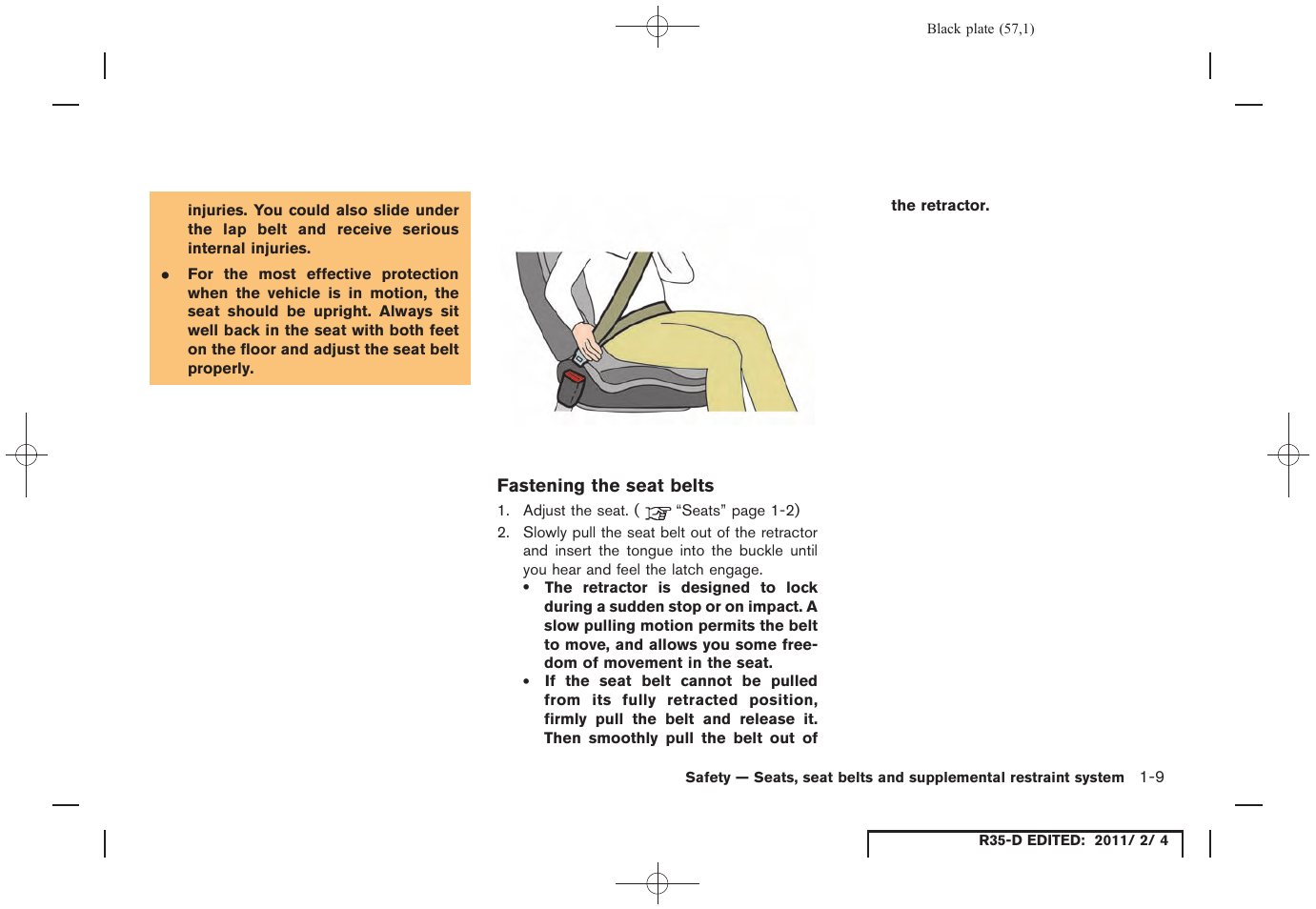 NISSAN 2012 GT R - Owner's Manual User Manual | Page 58 / 346