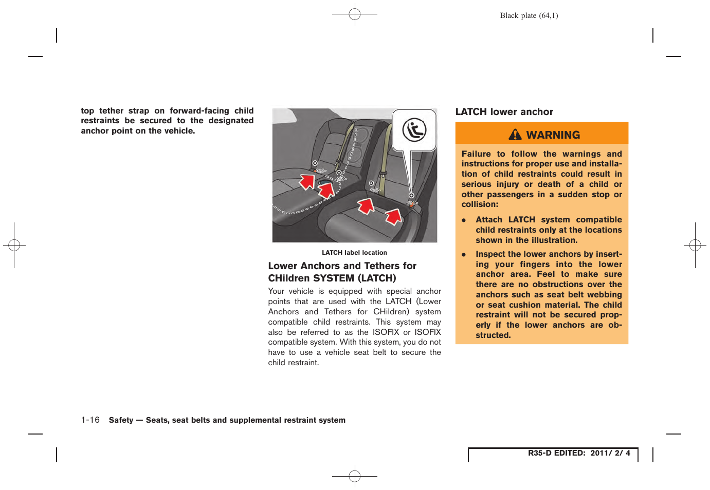NISSAN 2012 GT R - Owner's Manual User Manual | Page 65 / 346