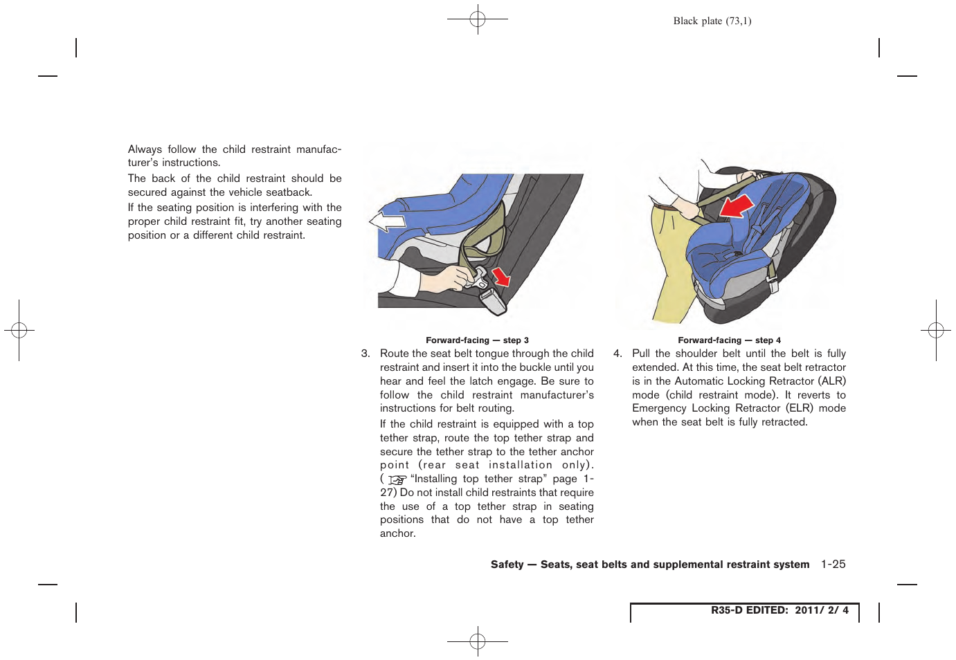 NISSAN 2012 GT R - Owner's Manual User Manual | Page 74 / 346