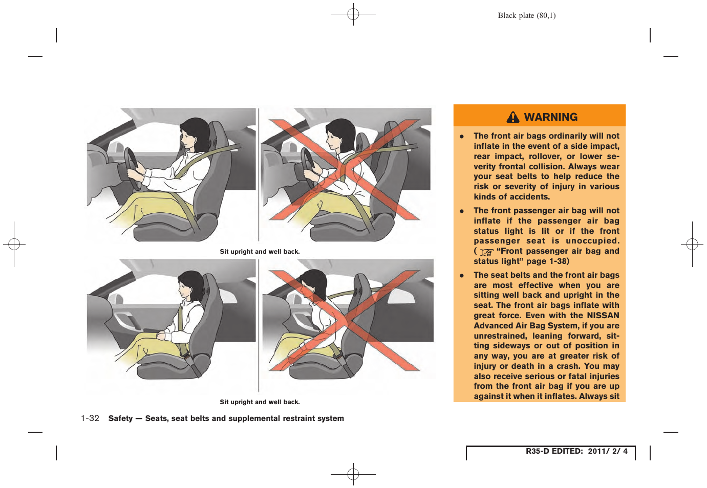 NISSAN 2012 GT R - Owner's Manual User Manual | Page 81 / 346
