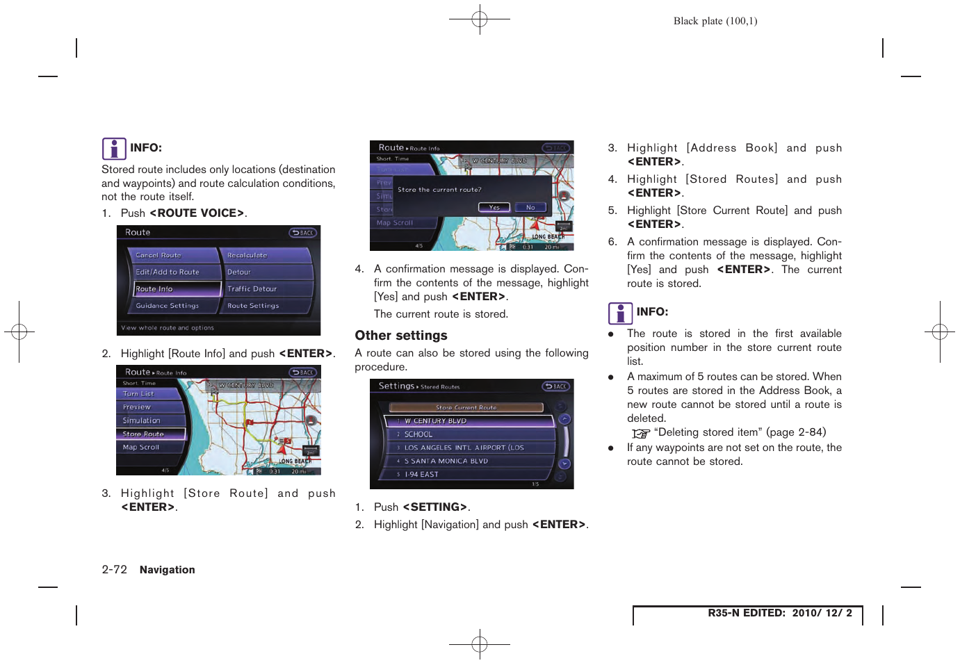 Other settings | NISSAN 2012 GT R - Multi Function Display Owner's Manual User Manual | Page 100 / 307