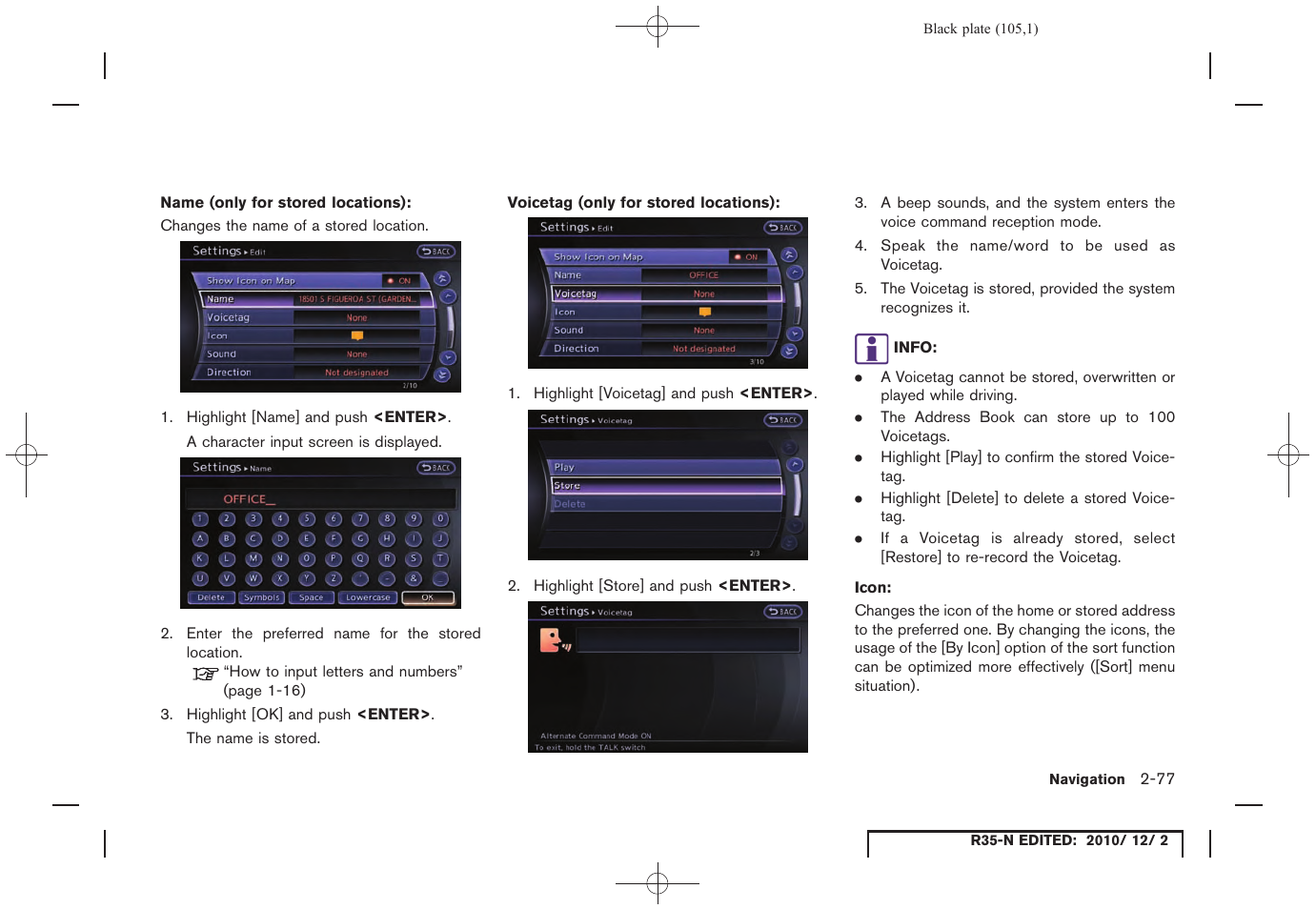 NISSAN 2012 GT R - Multi Function Display Owner's Manual User Manual | Page 105 / 307