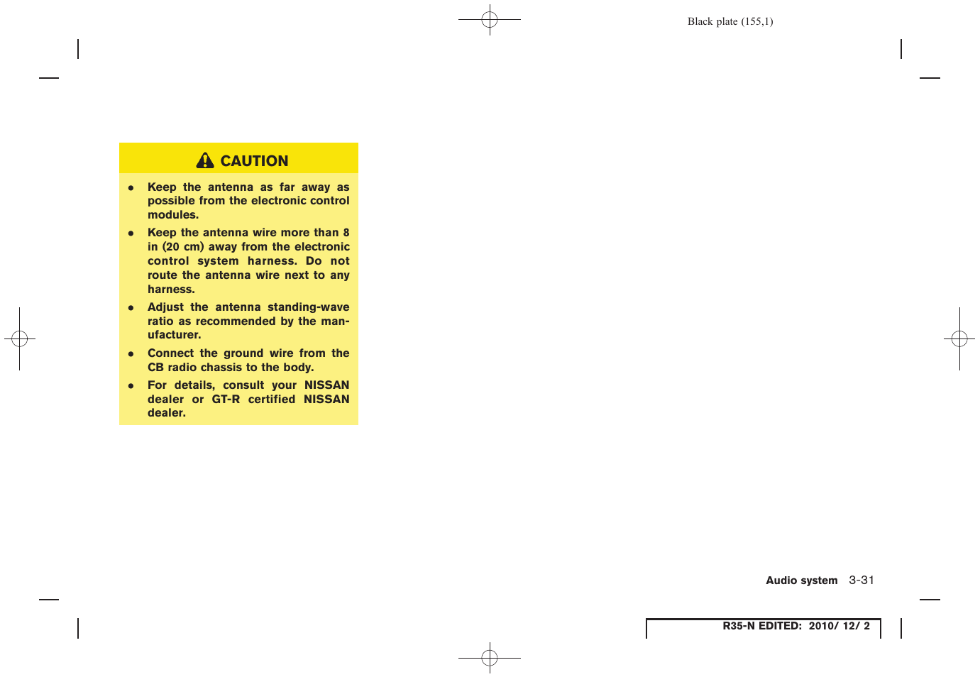 NISSAN 2012 GT R - Multi Function Display Owner's Manual User Manual | Page 155 / 307