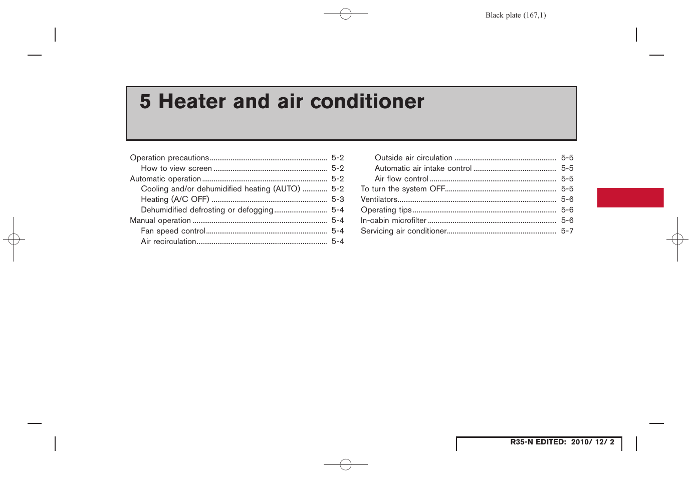 Heater and air conditioner, 5 heater and air conditioner | NISSAN 2012 GT R - Multi Function Display Owner's Manual User Manual | Page 167 / 307