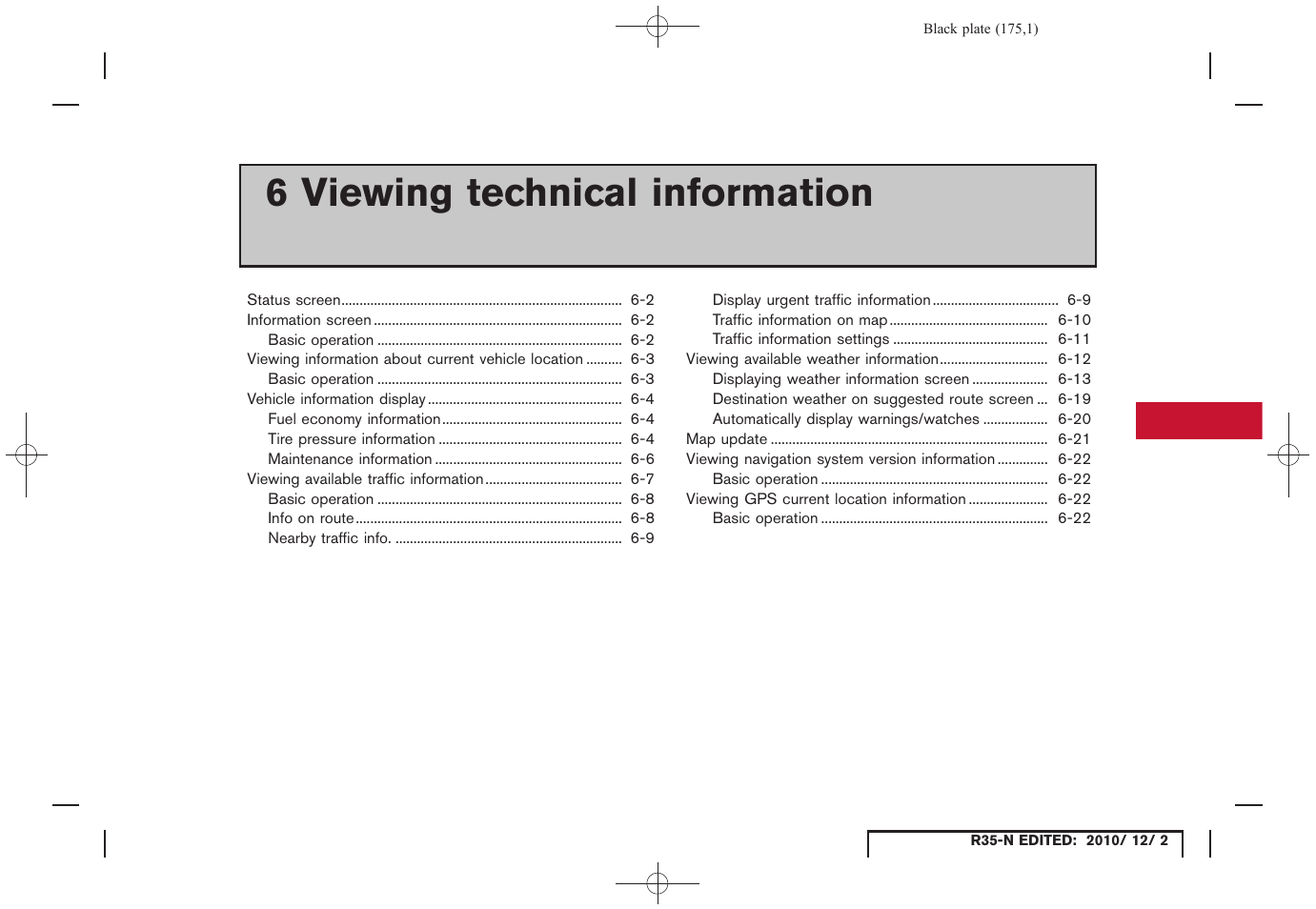Viewing technical information, 6 viewing technical information | NISSAN 2012 GT R - Multi Function Display Owner's Manual User Manual | Page 175 / 307