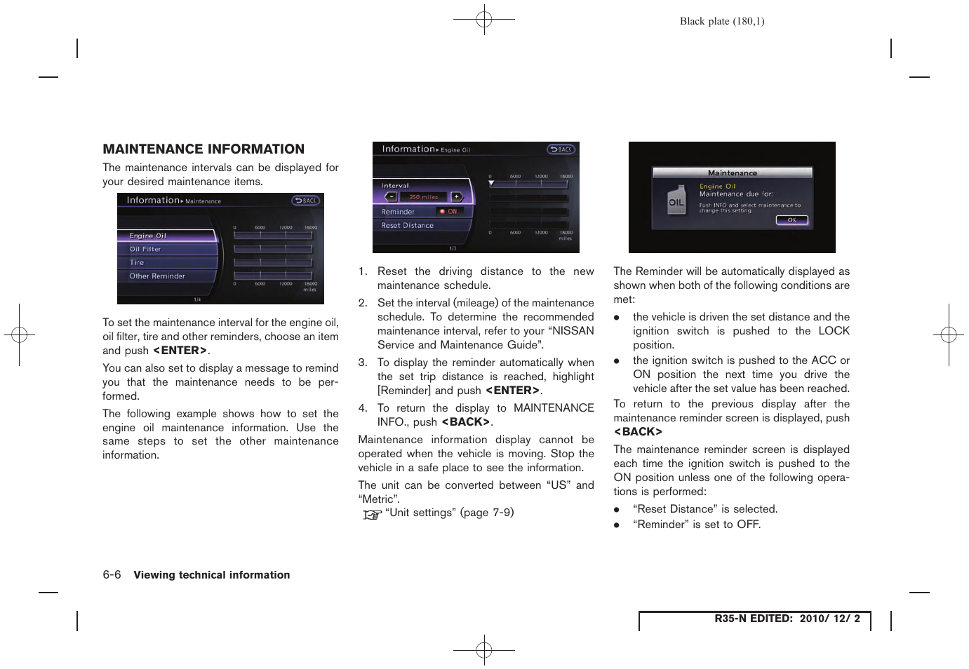 Maintenance information, Maintenance information -6 | NISSAN 2012 GT R - Multi Function Display Owner's Manual User Manual | Page 180 / 307