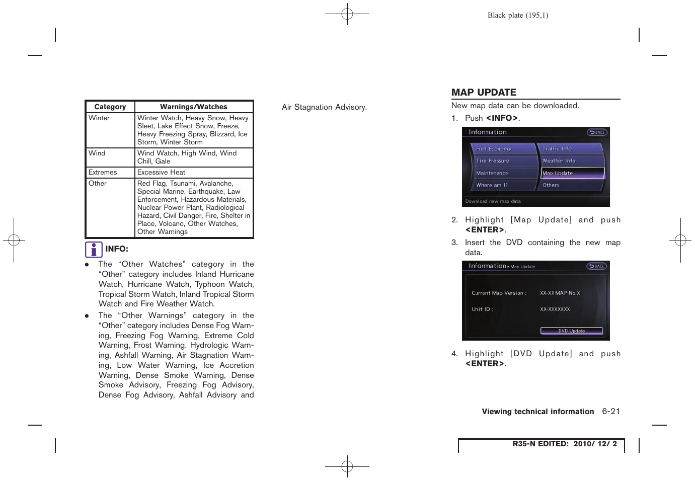 Map update, Map update -21 | NISSAN 2012 GT R - Multi Function Display Owner's Manual User Manual | Page 195 / 307