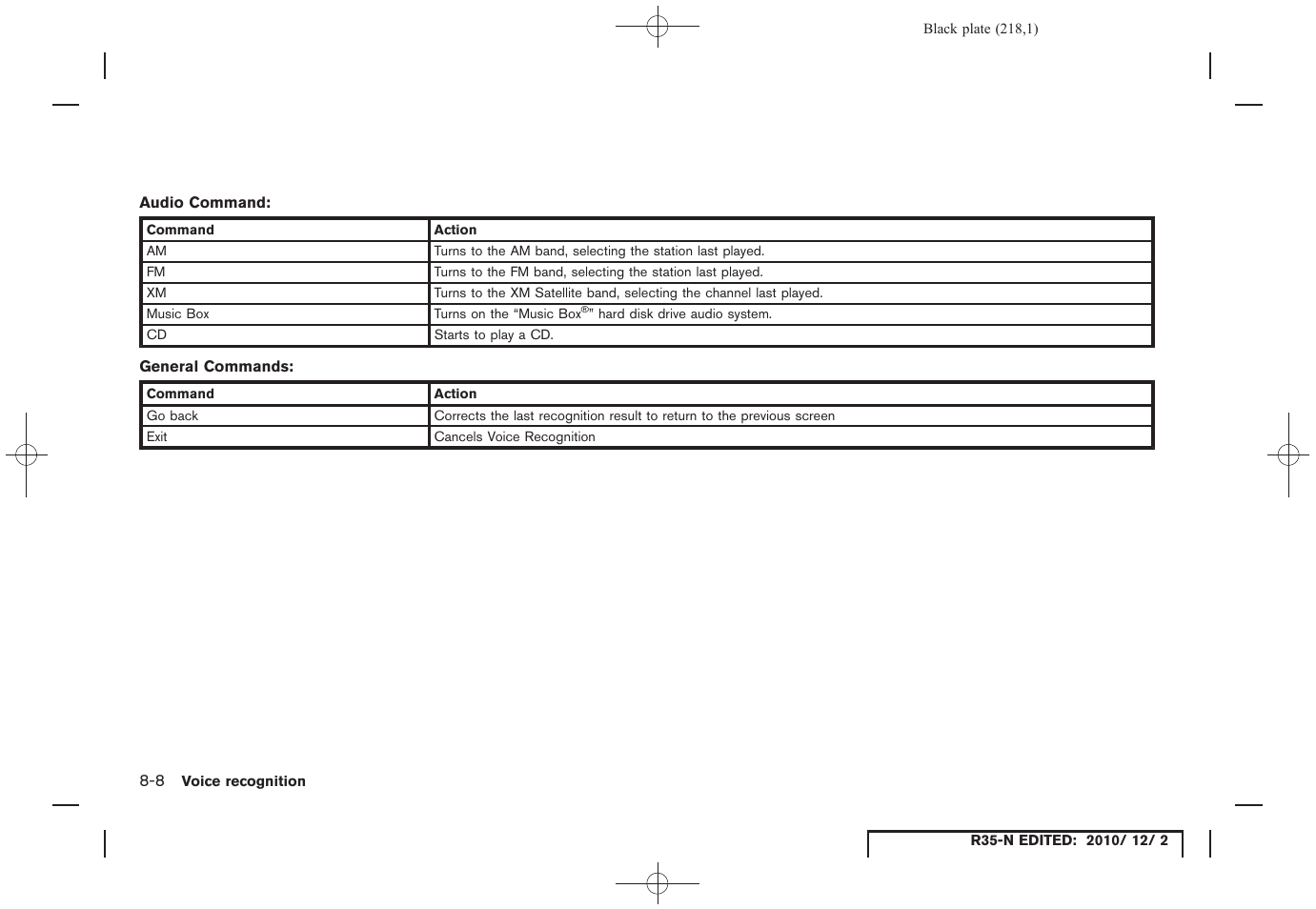 NISSAN 2012 GT R - Multi Function Display Owner's Manual User Manual | Page 218 / 307