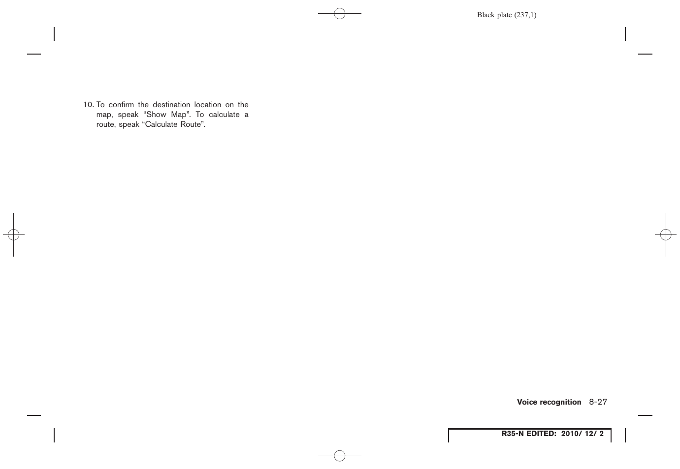 NISSAN 2012 GT R - Multi Function Display Owner's Manual User Manual | Page 237 / 307
