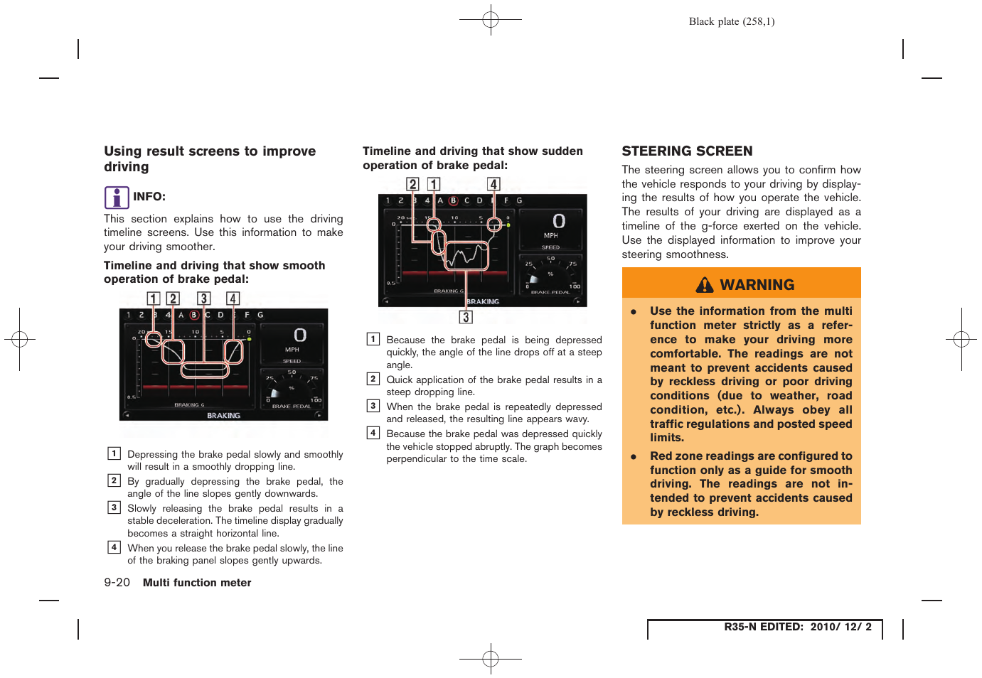 Using result screens to improve driving, Steering screen, Steering screen -20 | NISSAN 2012 GT R - Multi Function Display Owner's Manual User Manual | Page 258 / 307