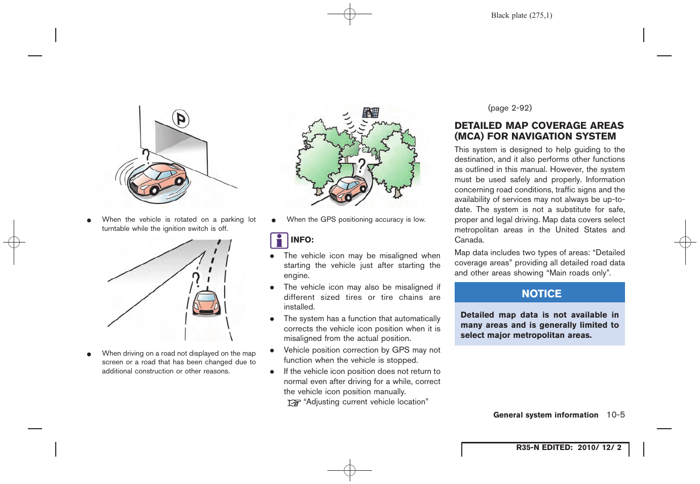 Notice | NISSAN 2012 GT R - Multi Function Display Owner's Manual User Manual | Page 275 / 307