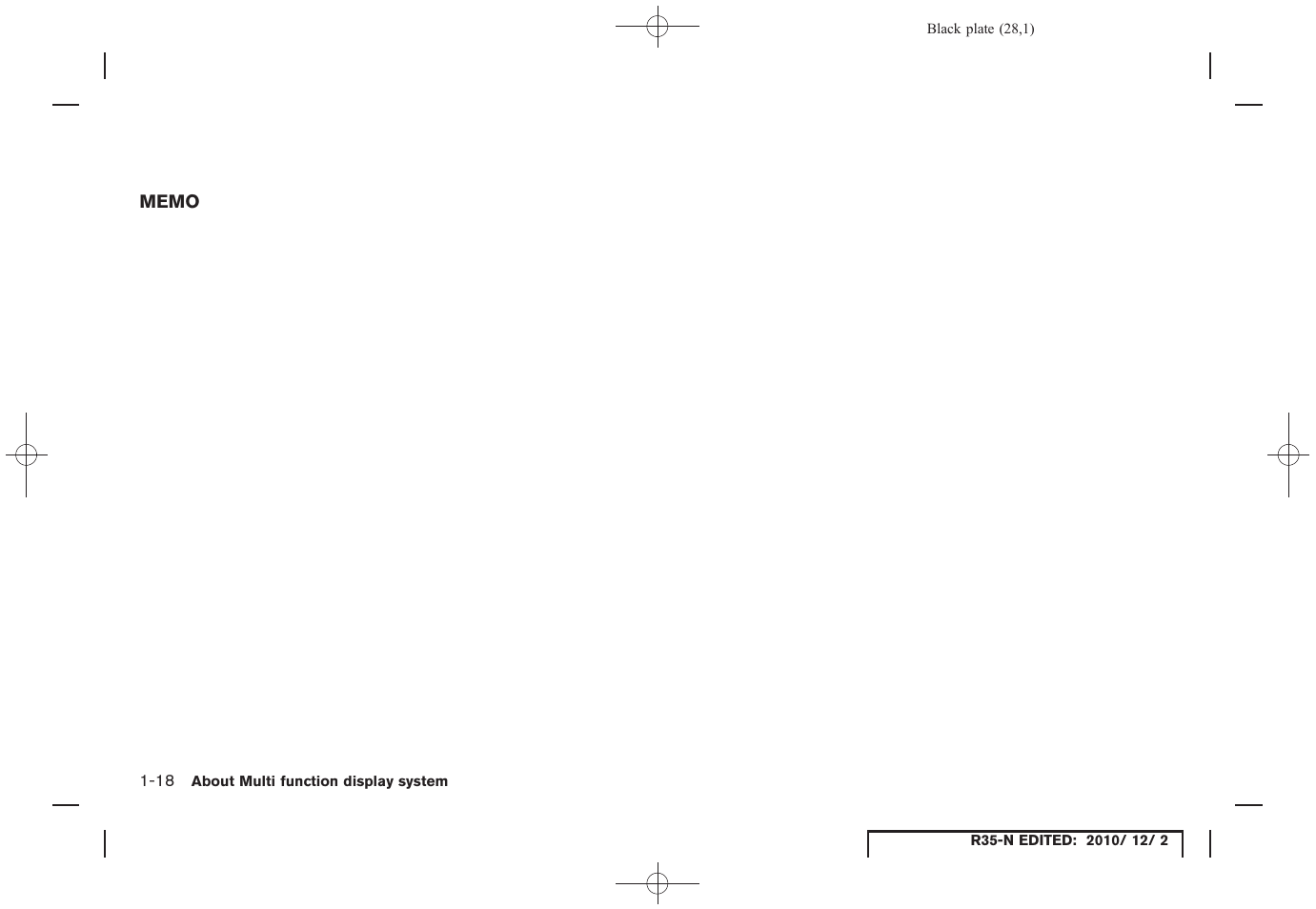 NISSAN 2012 GT R - Multi Function Display Owner's Manual User Manual | Page 28 / 307